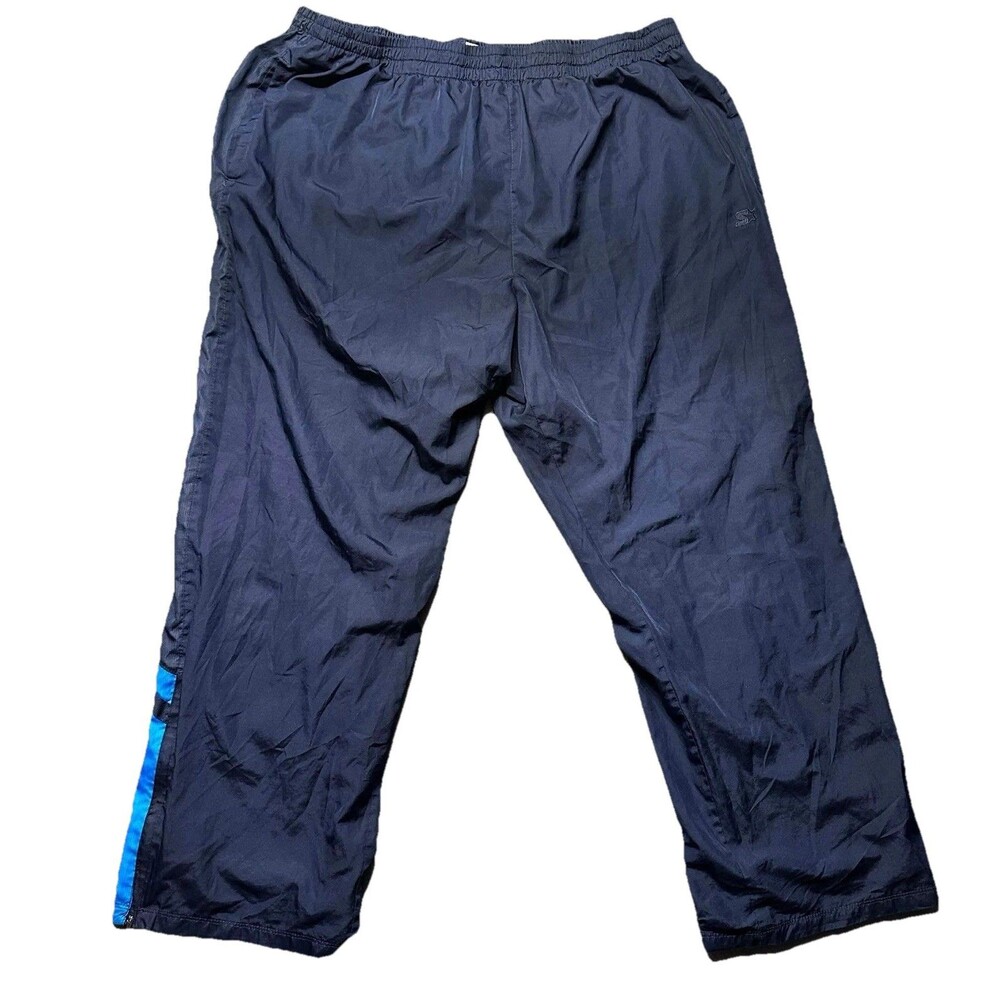 Starter Mens 3XL 48 50 Track Pants Navy Blue Athletic Zip Ankle Mesh Lined EUC